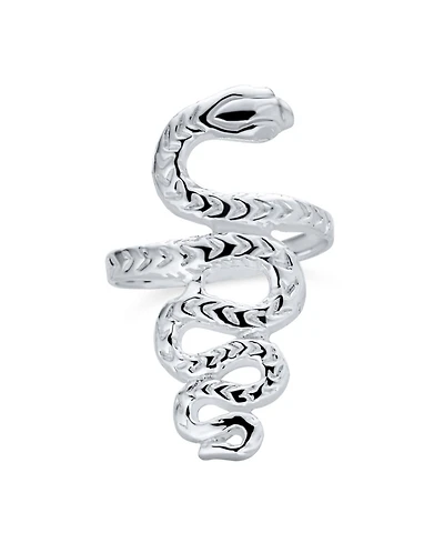 Bling Jewelry Egyptian Serpent Silver Ring: Reptile Stack Wrap Bypass Coil Band Sterling