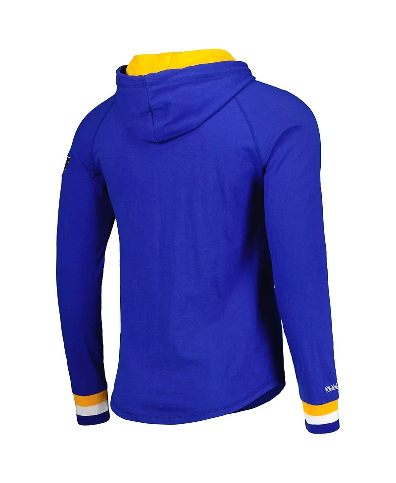 Men's Mitchell & Ness Blue St. Louis Blues Legendary Slub Hoodie Long Sleeve T-shirt
