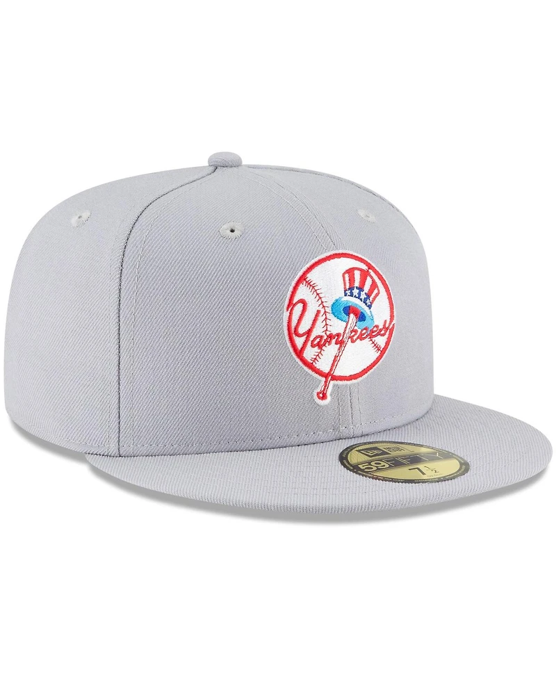 Men's New Era Gray York Yankees Cooperstown Collection Wool 59FIFTY Fitted Hat
