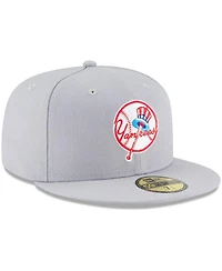 Men's New Era Gray York Yankees Cooperstown Collection Wool 59FIFTY Fitted Hat