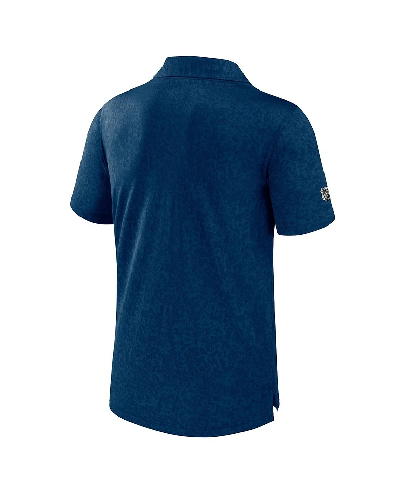 Men's Fanatics Deep Sea Blue Seattle Kraken Authentic Pro Jacquard Polo Shirt