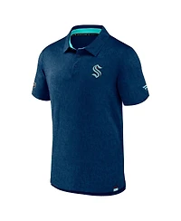 Men's Fanatics Deep Sea Blue Seattle Kraken Authentic Pro Jacquard Polo Shirt