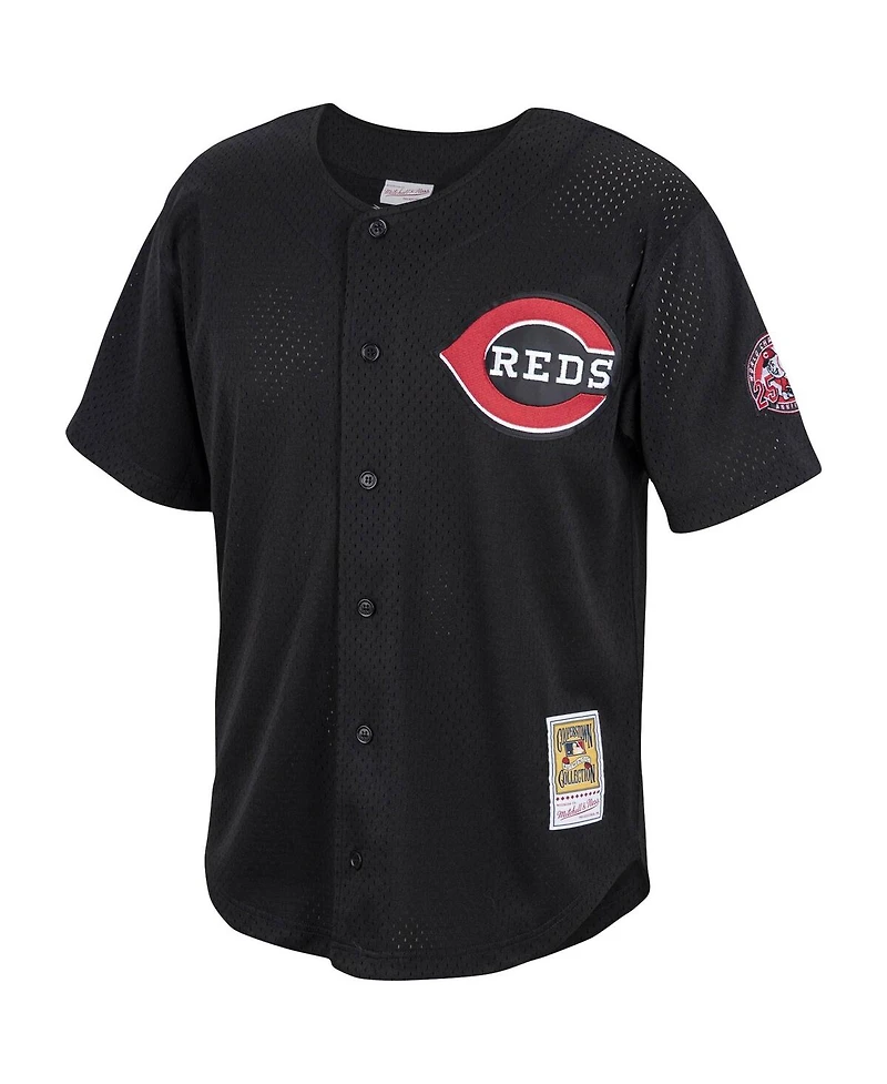 Men's Mitchell & Ness Ken Griffey Jr. Cincinnati Reds Cooperstown Collection Mesh Batting Practice Button-Up Jersey