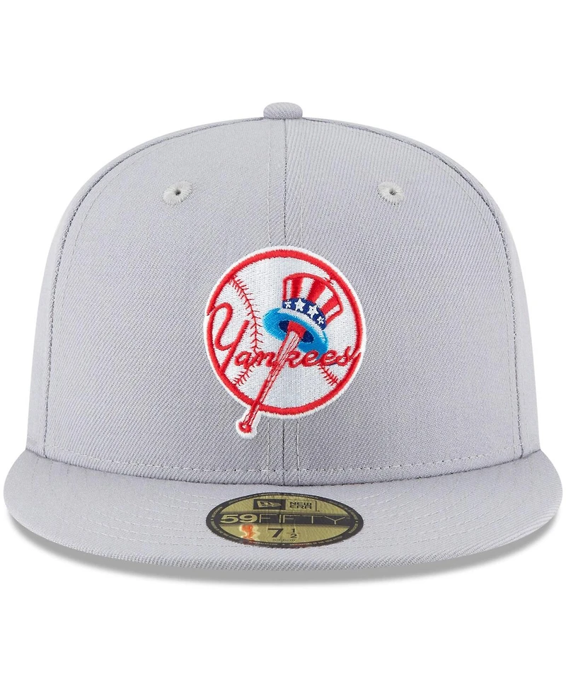Men's New Era Gray York Yankees Cooperstown Collection Wool 59FIFTY Fitted Hat