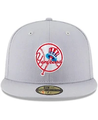 Men's New Era Gray York Yankees Cooperstown Collection Wool 59FIFTY Fitted Hat