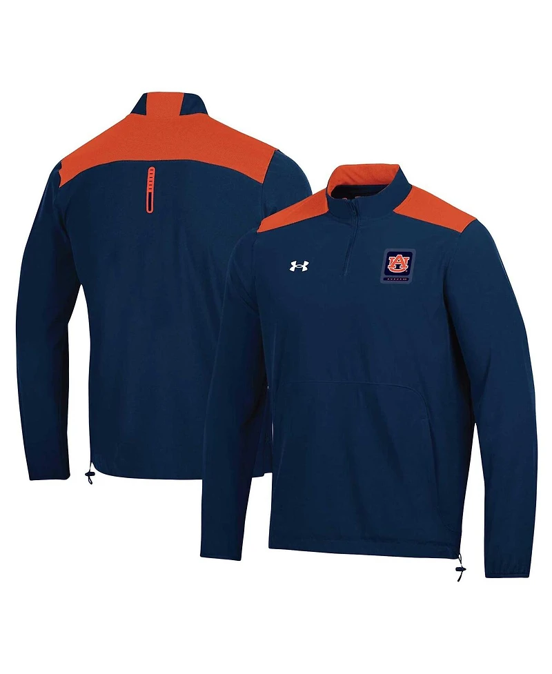 Men's Under Armour Navy Auburn Tigers 2023 Motivate Half-Zip Top