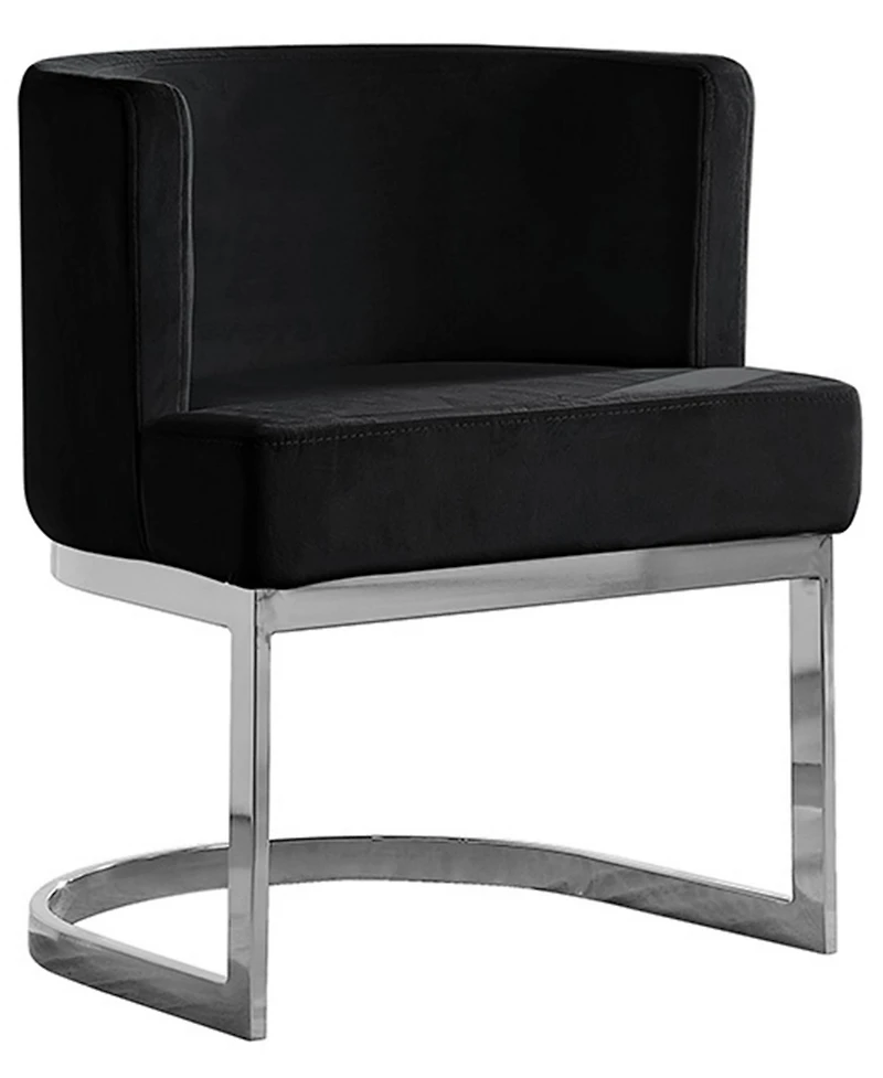 Best Quality Furniture Single 24" L x 23" W 30" H Velvet Barrel Chair with Chrome Legs