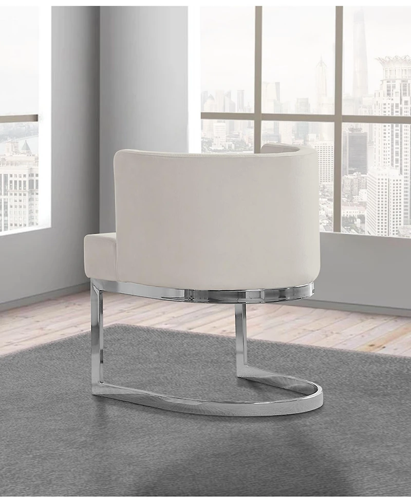 Best Quality Furniture Single 24" L x 23" W 30" H Velvet Barrel Chair with Chrome Legs