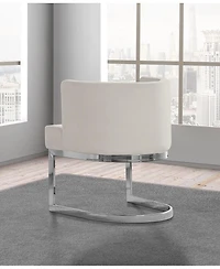 Best Quality Furniture Single 24" L x 23" W 30" H Velvet Barrel Chair with Chrome Legs