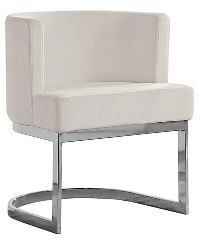 Best Quality Furniture Single 24" L x 23" W 30" H Velvet Barrel Chair with Chrome Legs
