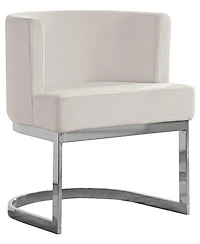Best Quality Furniture Single 24" L x 23" W 30" H Velvet Barrel Chair with Chrome Legs