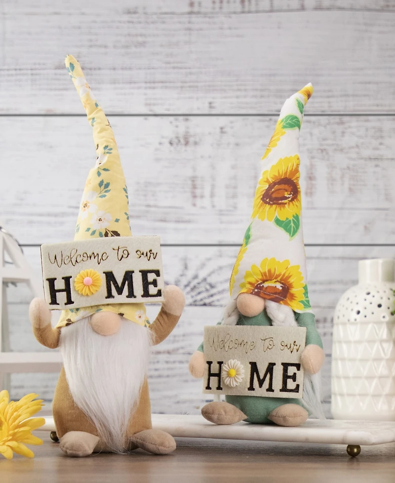 Northlight 15.5" Welcome to our Home Spring Gnome with Sunflower Hat