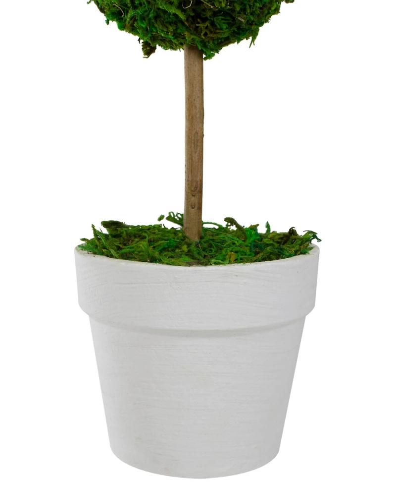 Northlight 14" Reindeer Moss Ball Potted Artificial Spring Topiary Tree