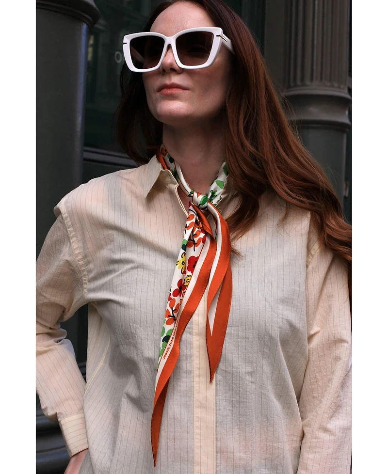 Jessie Zhao New York Silk Diamond Scarf Of Afternoon Garden