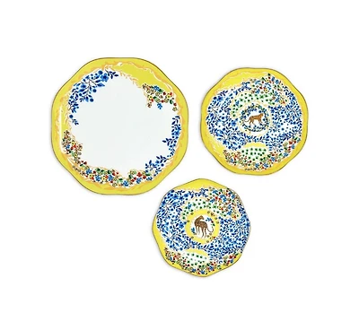Jessie Zhao New York Yellow Garden Bone China Plates, Set Of Three