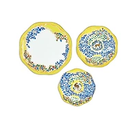 Jessie Zhao New York Yellow Garden Bone China Plates, Set Of Three