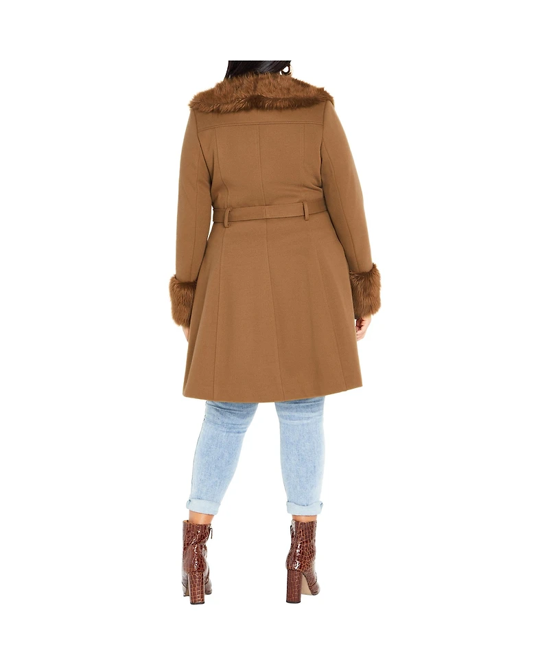 City Chic Plus Make Me Blush Coat