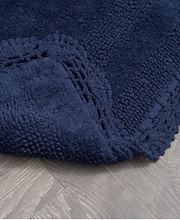 Laura Ashley Crochet Reversible Cotton Bath Rug, 17" x 24"
