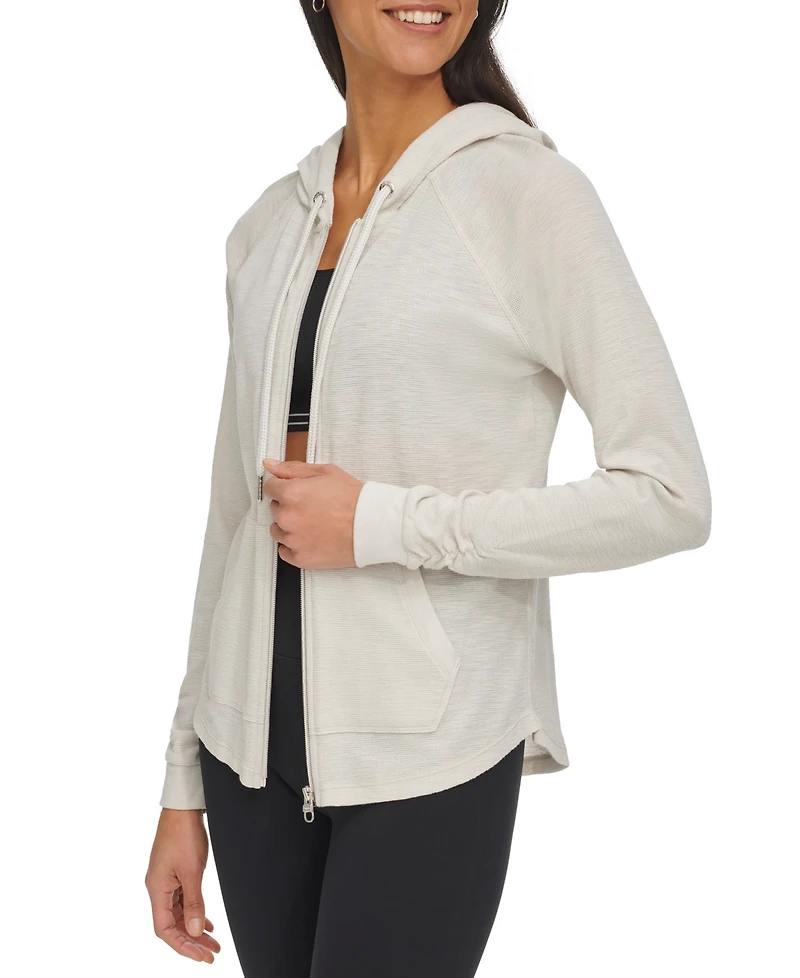 Calvin Klein Performance Ruched-Sleeve Zip Hoodie