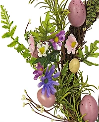 National Tree Company 22" Eggs, Flowers, and Ferns Wreath
