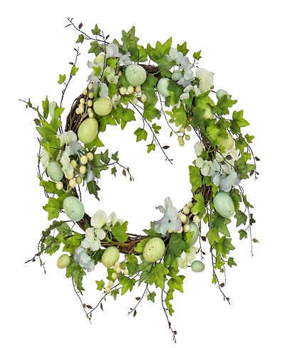 National Tree Company 22" Ivy and Eggs Easter Wreath