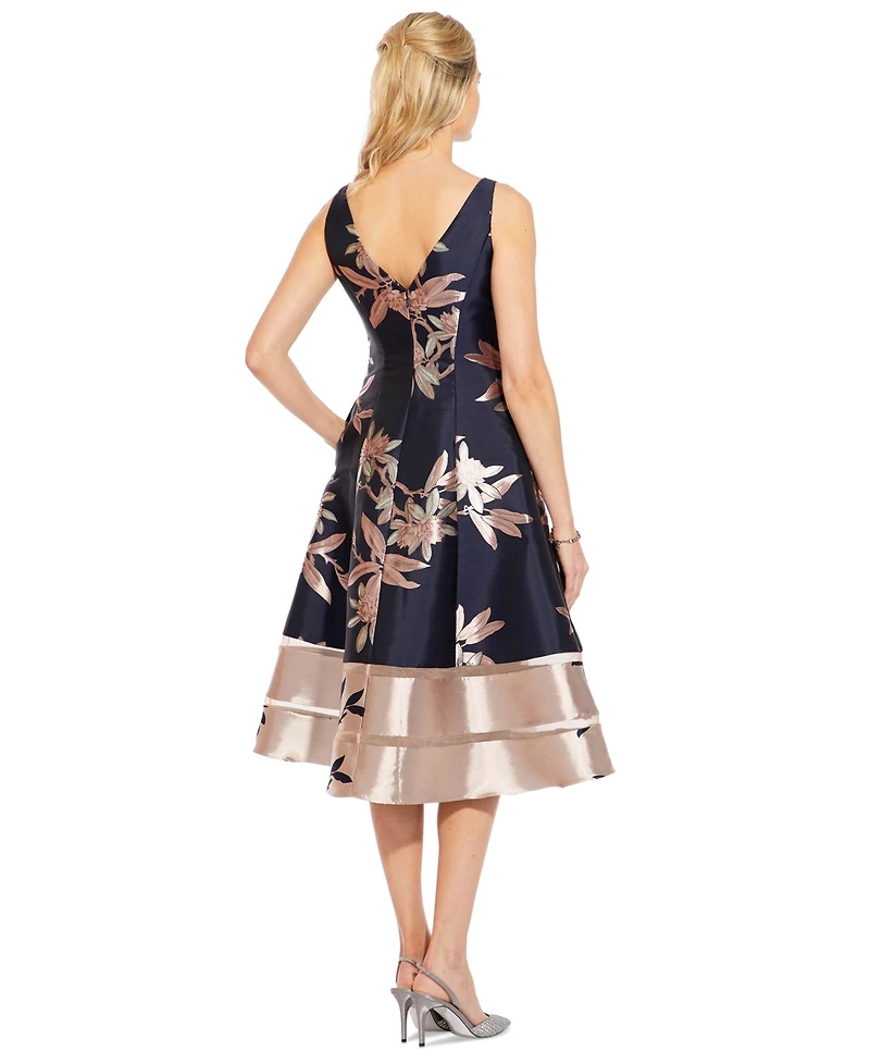 Adrianna Papell Jacquard A-Line Dress