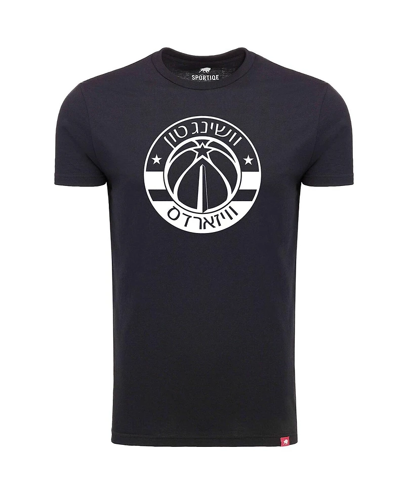 Men's Sportiqe Black Washington Wizards Hebrew Language Comfy Tri-Blend T-shirt