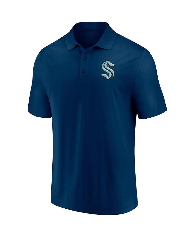 Men's Fanatics Deep Sea Blue Seattle Kraken Winning Streak Polo Shirt