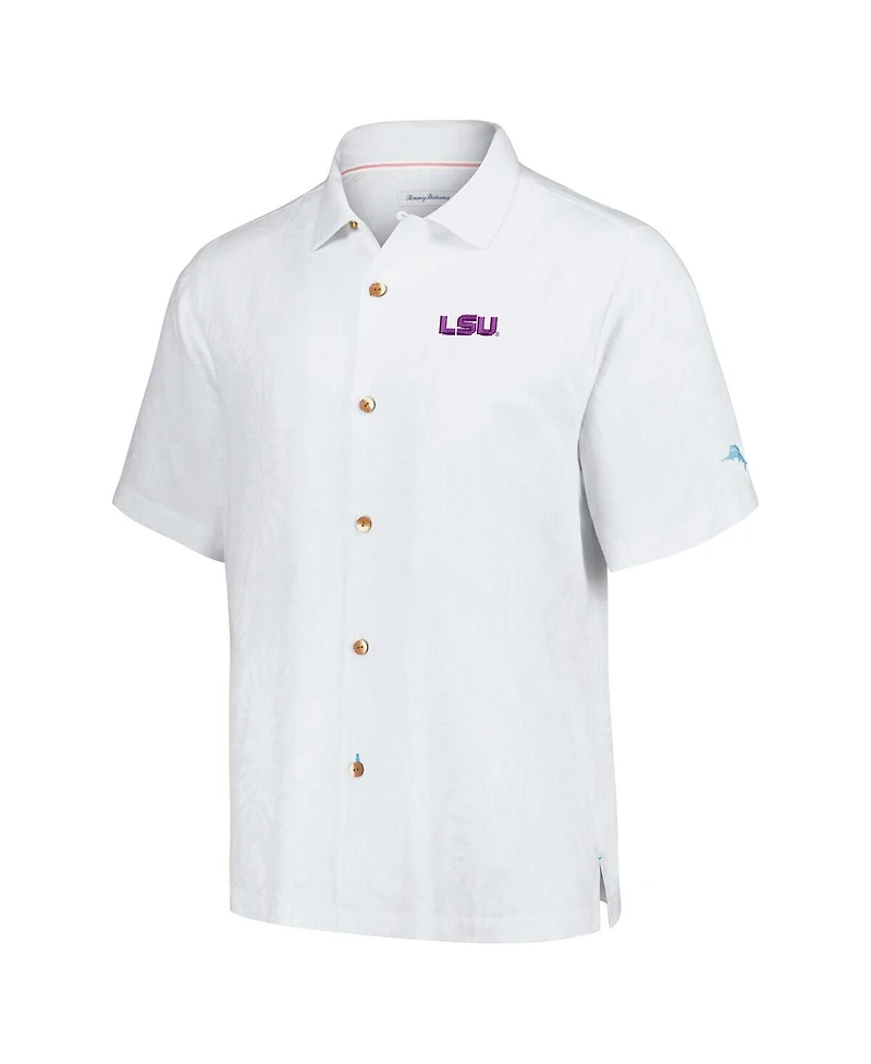 Men's Tommy Bahama White Lsu Tigers Castaway Game Camp Button-Up Shirt