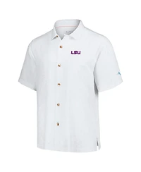 Men's Tommy Bahama White Lsu Tigers Castaway Game Camp Button-Up Shirt