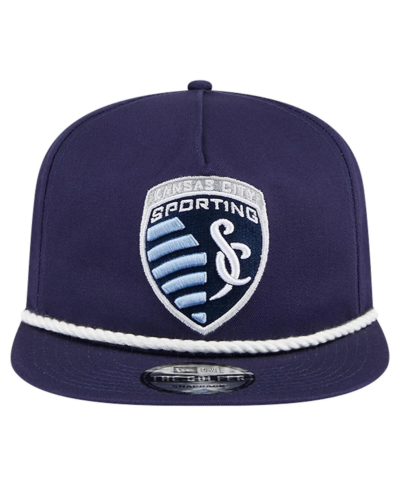 Men's New Era Navy Sporting Kansas City The Golfer Kickoff Collection Adjustable Hat