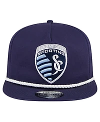 Men's New Era Navy Sporting Kansas City The Golfer Kickoff Collection Adjustable Hat