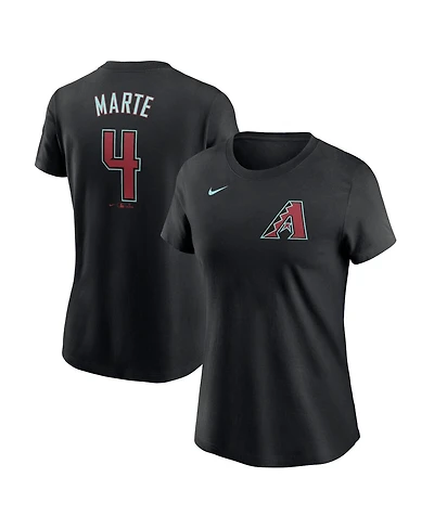 Women's Nike Ketel Marte Black Arizona Diamondbacks 2024 Fuse Name and Number T-shirt