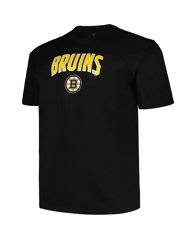 Men's Profile Black Boston Bruins Big and Tall Arch Over Logo T-shirt