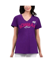 Women's G-iii 4Her by Carl Banks Purple Alex Bowman Key Move V-Neck T-shirt