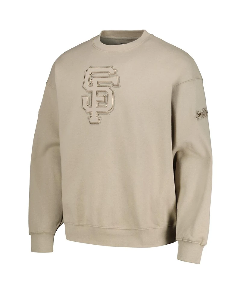 Men's Pro Standard Pewter San Francisco Giants Neutral Drop Shoulder Pullover Sweatshirt