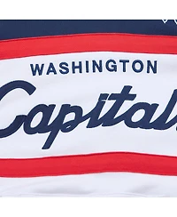 Men's Mitchell & Ness White, Navy Washington Capitals Head Coach Pullover Hoodie