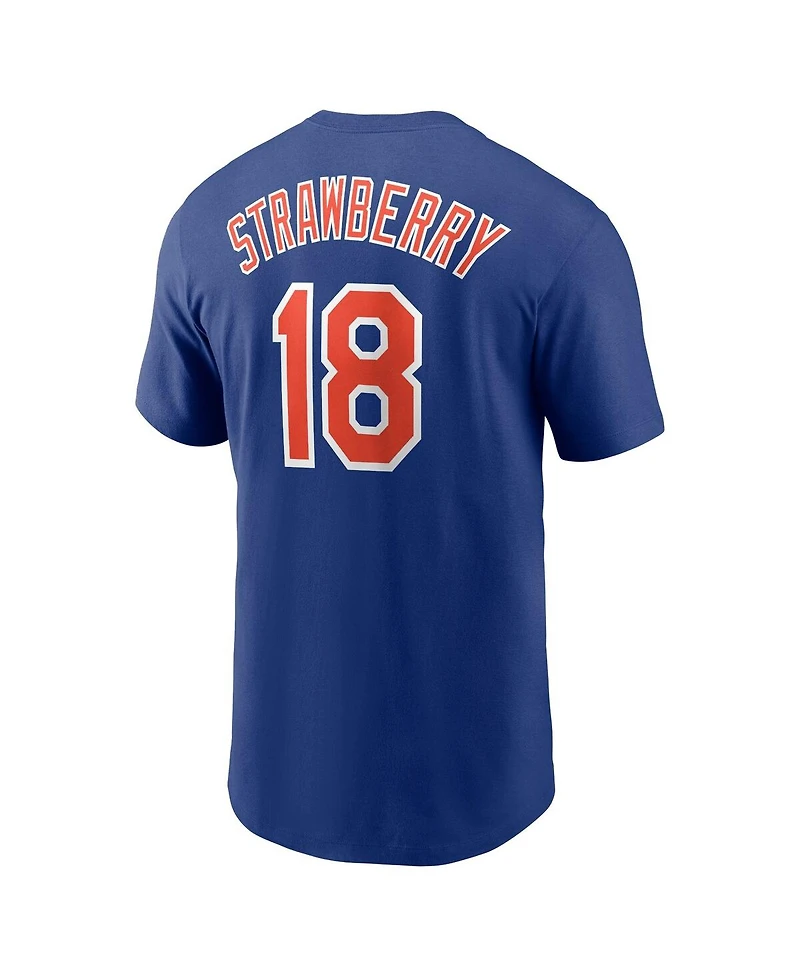 Men's Nike Darryl Strawberry Royal New York Mets Fuse Name and Number T-shirt