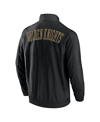Men's Fanatics Black Vegas Golden Knights Step Up Crinkle Raglan Full-Zip Windbreaker Jacket