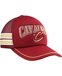 Men's '47 Brand Wine Cleveland Cavaliers Sidebrand Stripes Trucker Adjustable Hat
