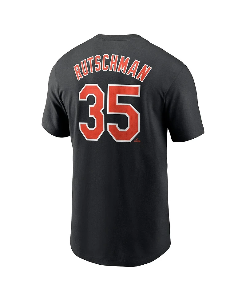 Men's Nike Adley Rutschman Black Baltimore Orioles Fuse Name and Number T-shirt