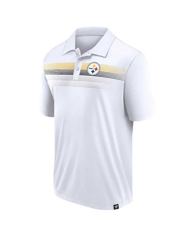 Men's Fanatics White Pittsburgh Steelers Victory For Us Interlock Polo Shirt