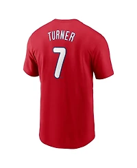 Men's Nike Trea Turner Red Philadelphia Phillies Fuse Name and Number T-shirt