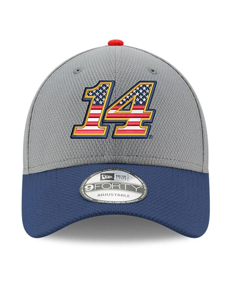 Men's New Era Gray, Navy Chase Briscoe Salute 9FORTY Adjustable Hat