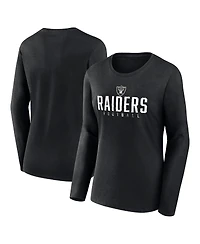 Women's Fanatics Black Las Vegas Raiders Plus Foiled Play Long Sleeve T-shirt