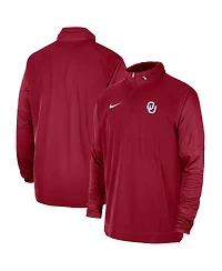 Men's Nike Crimson Oklahoma Sooners 2023 Coach Half-Zip Hooded Jacket