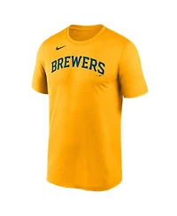 Men's Nike Gold Milwaukee Brewers New Legend Wordmark T-shirt