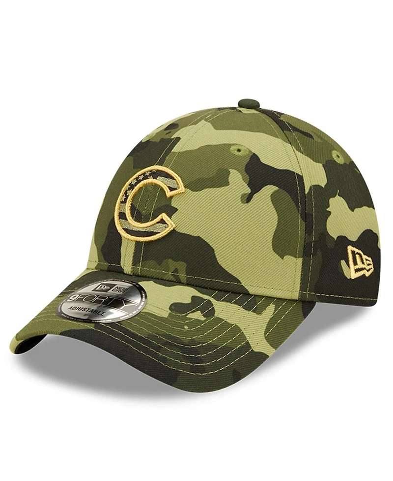 Men's New Era Camo Chicago Cubs 2022 Armed Forces Day 9FORTY Snapback Adjustable Hat