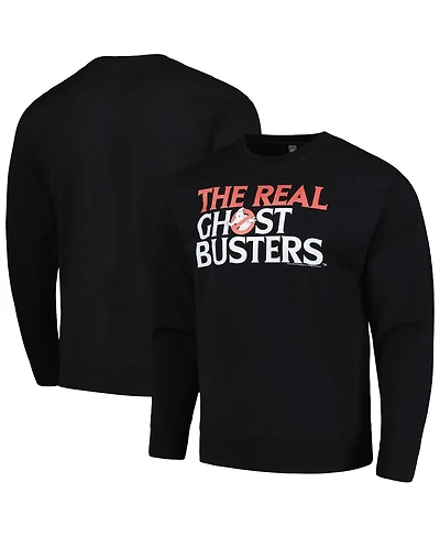 Men's Black The Real Ghostbusters Logo Pullover Sweatshirt