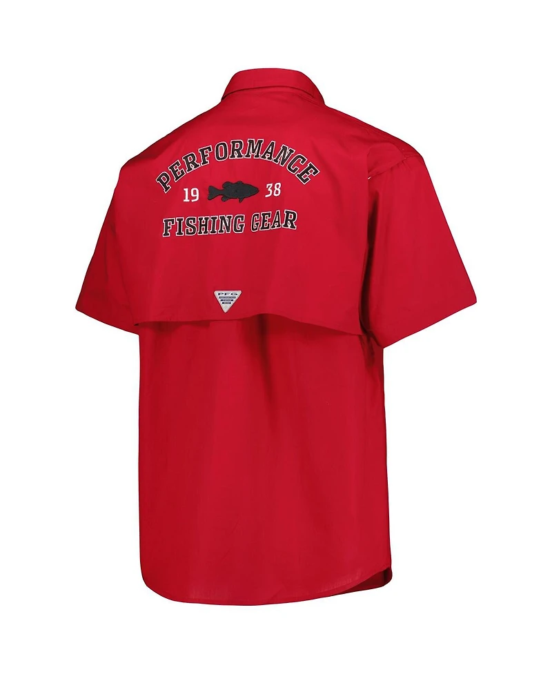 Men's Columbia Crimson Oklahoma Sooners Bonehead Button-Up Shirt